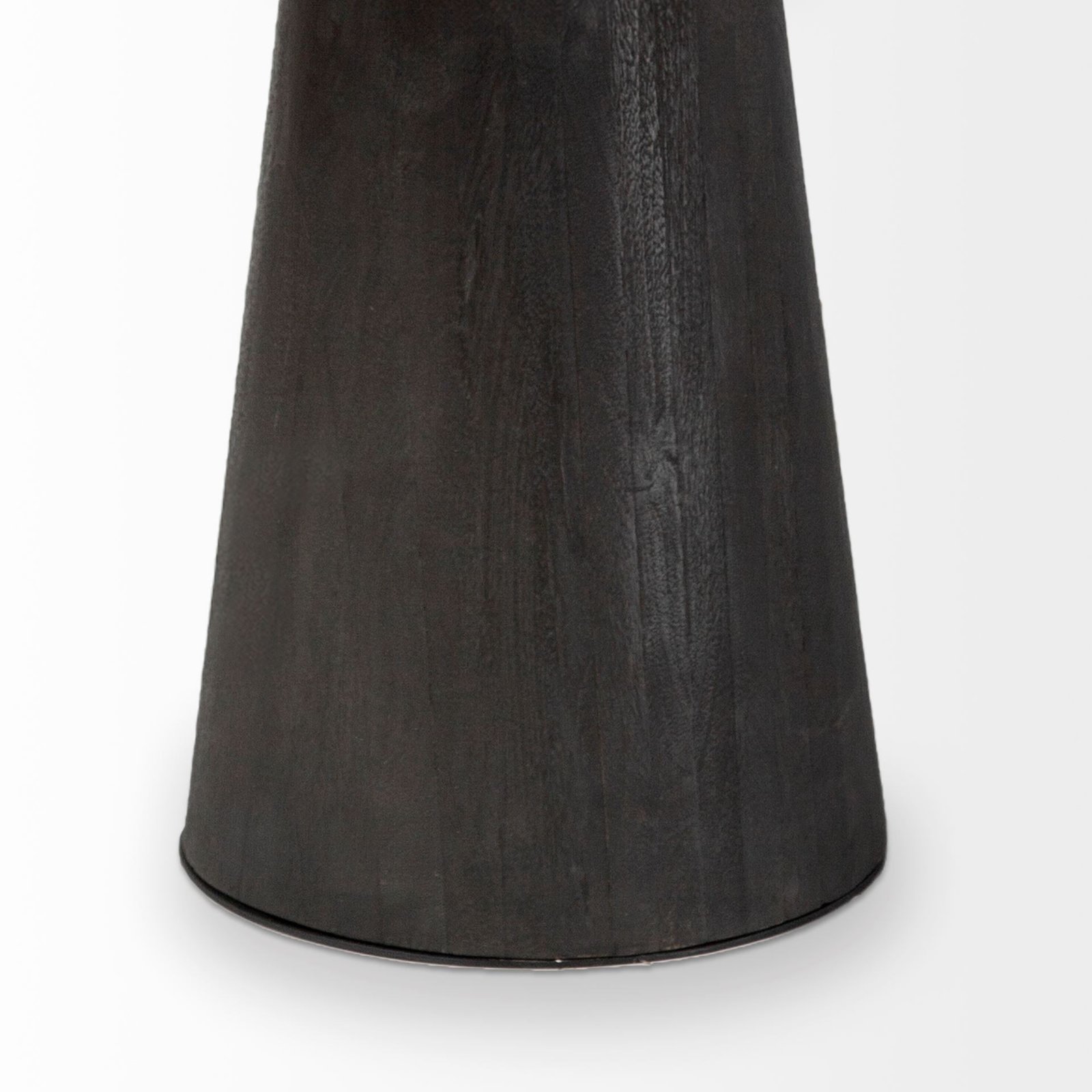 54" Dark Brown Solid Wood And Iron Pedestal Base Round Top Dining Table - Image 5