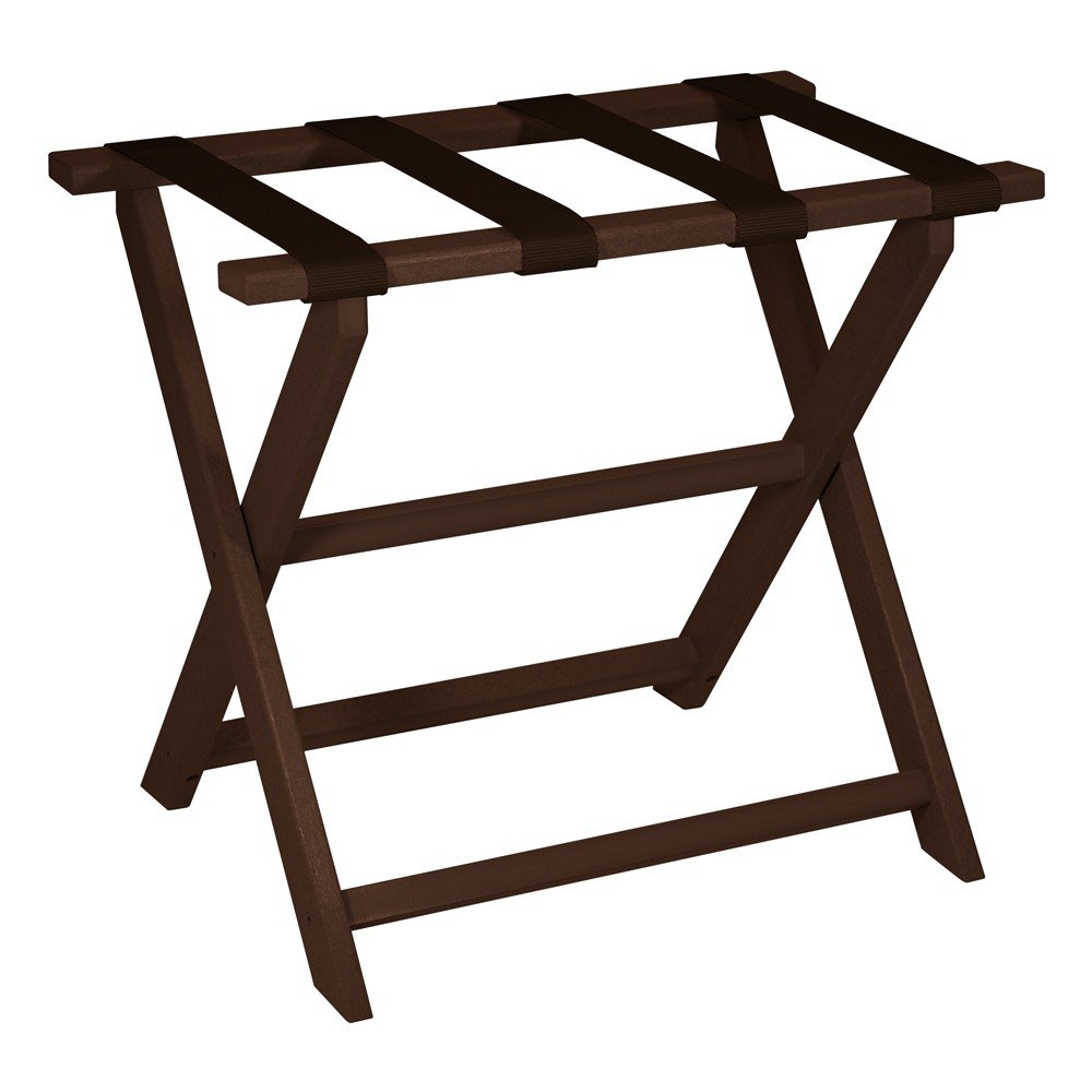 Earth Friendly Brown Folding Luggage Rack With Brown Straps - Image 2