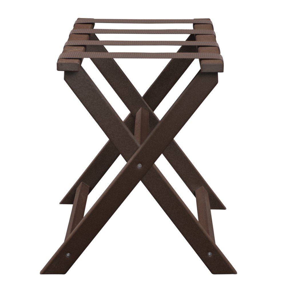 Earth Friendly Brown Folding Luggage Rack With Brown Straps - Image 3