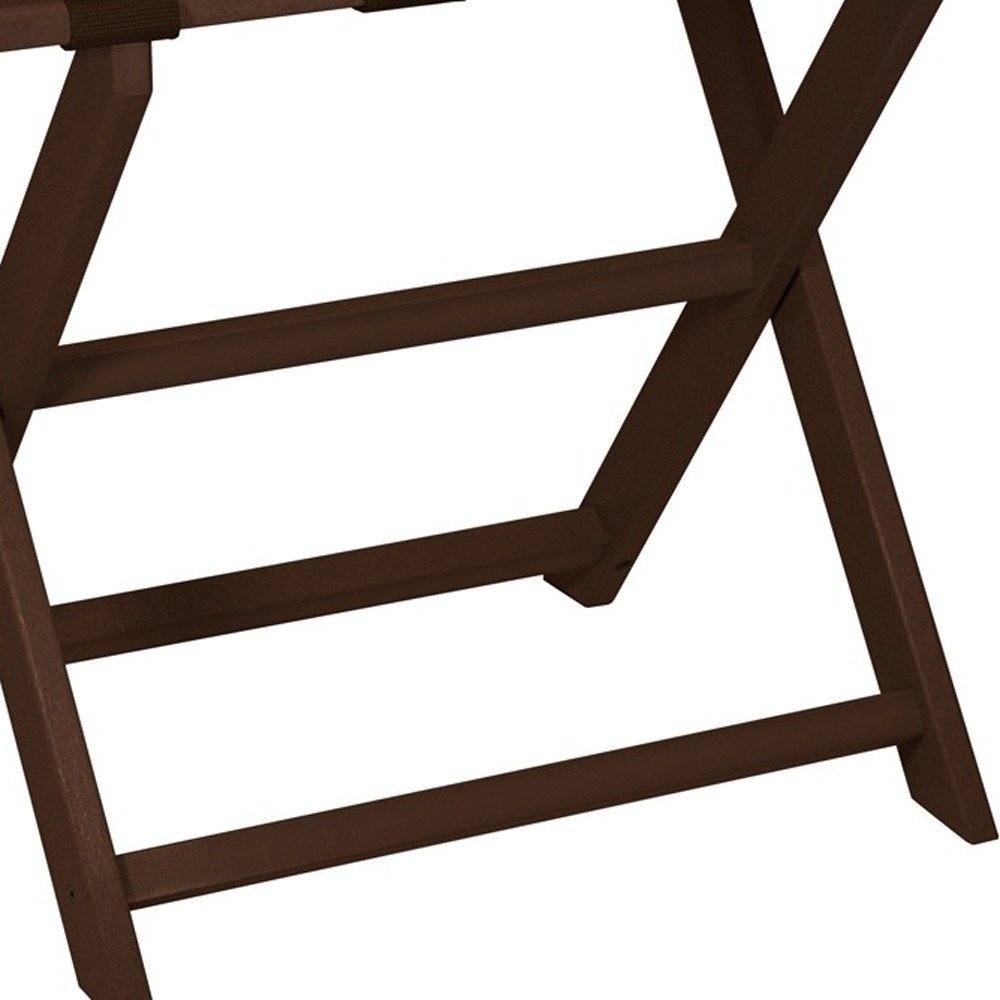 Earth Friendly Brown Folding Luggage Rack With Brown Straps - Image 5