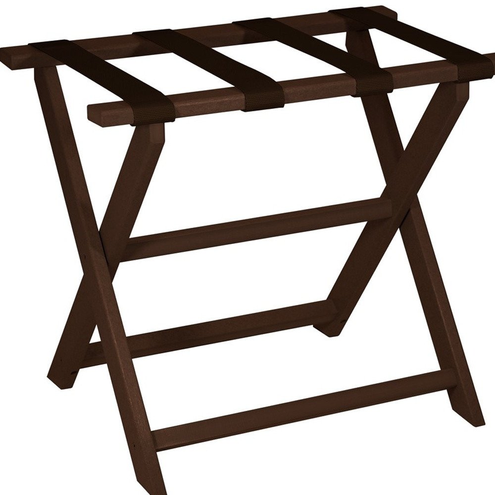Earth Friendly Brown Folding Luggage Rack With Brown Straps - Image 6