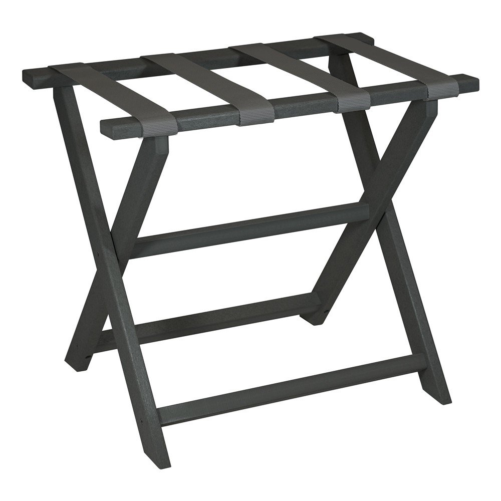 Earth Friendly Dark Gray Folding Luggage Rack With Gray Straps - Image 2