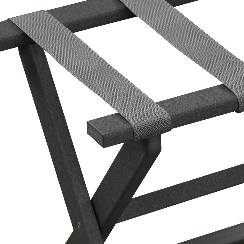 Earth Friendly Dark Gray Folding Luggage Rack With Gray Straps - Image 5
