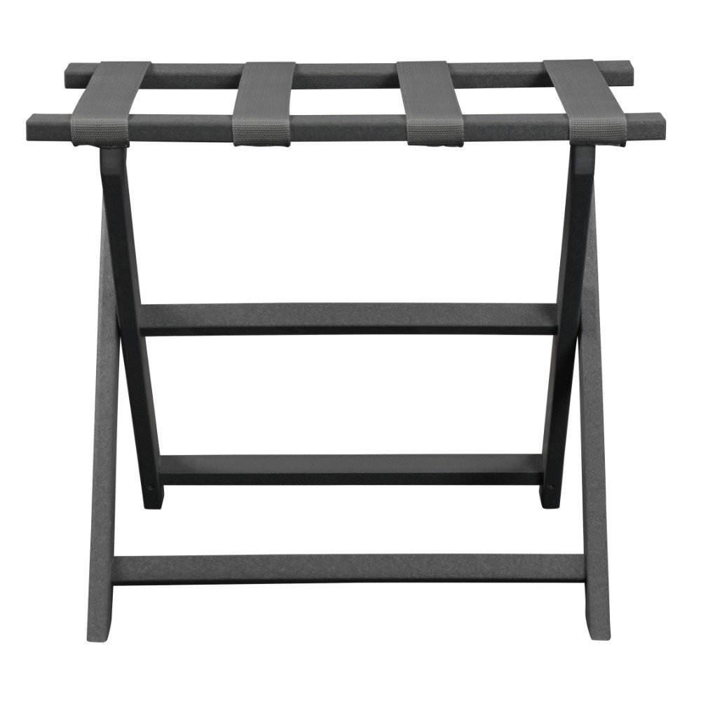 Earth Friendly Dark Gray Folding Luggage Rack With Gray Straps - Image 4