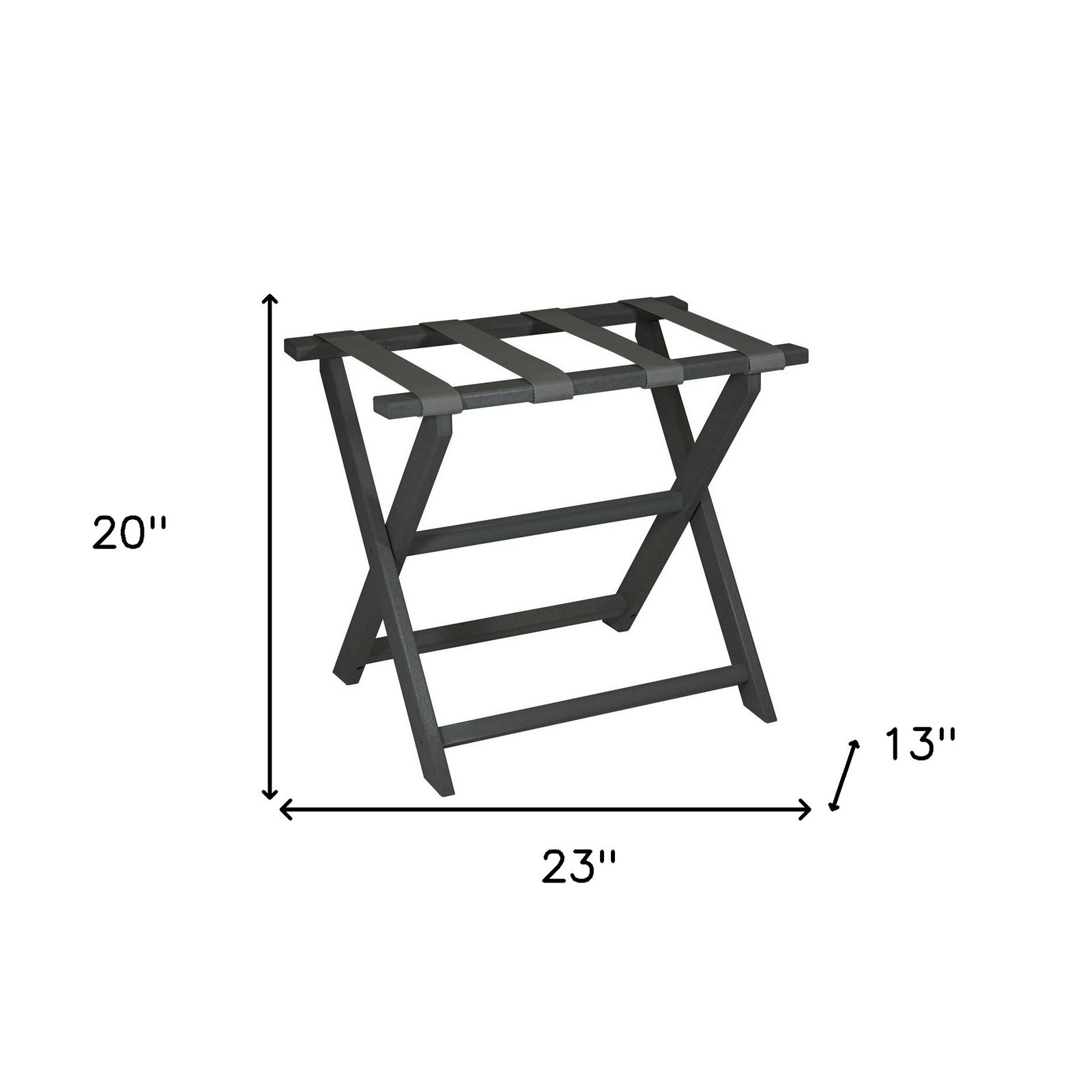 Earth Friendly Dark Gray Folding Luggage Rack With Gray Straps - Image 8