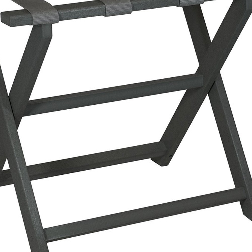 Earth Friendly Dark Gray Folding Luggage Rack With Gray Straps - Image 6
