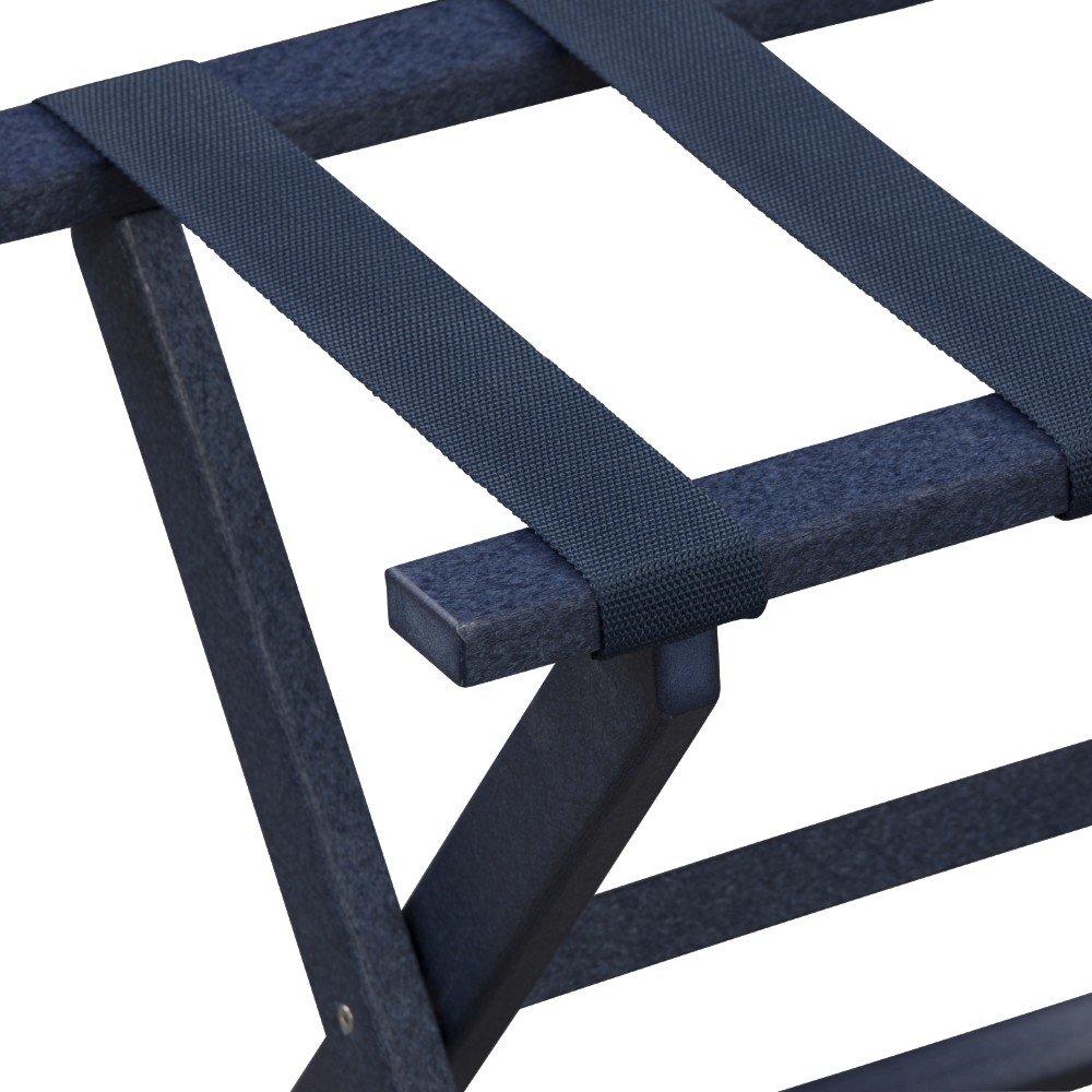 Earth Friendly Navy Blue Folding Luggage Rack With Navy Straps - Image 5