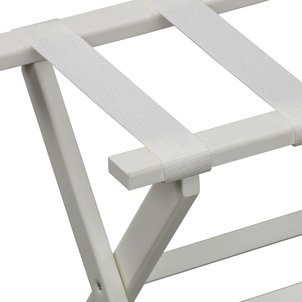 Earth Friendly White Folding Luggage Rack With White Straps - Image 7