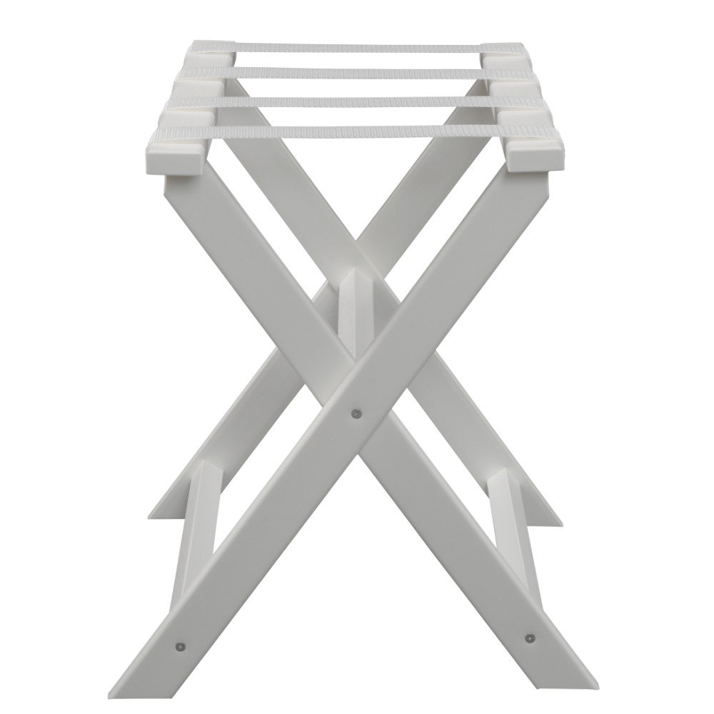 Earth Friendly White Folding Luggage Rack With White Straps - Image 3