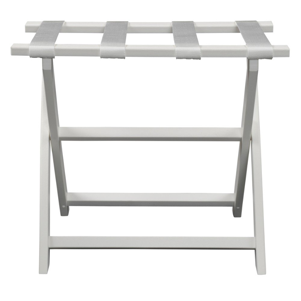 Earth Friendly White Folding Luggage Rack With White Straps - Image 4