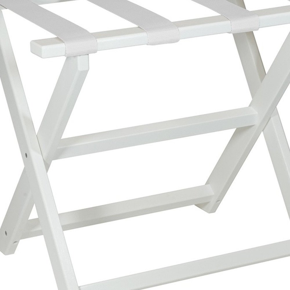 Earth Friendly White Folding Luggage Rack With White Straps - Image 5
