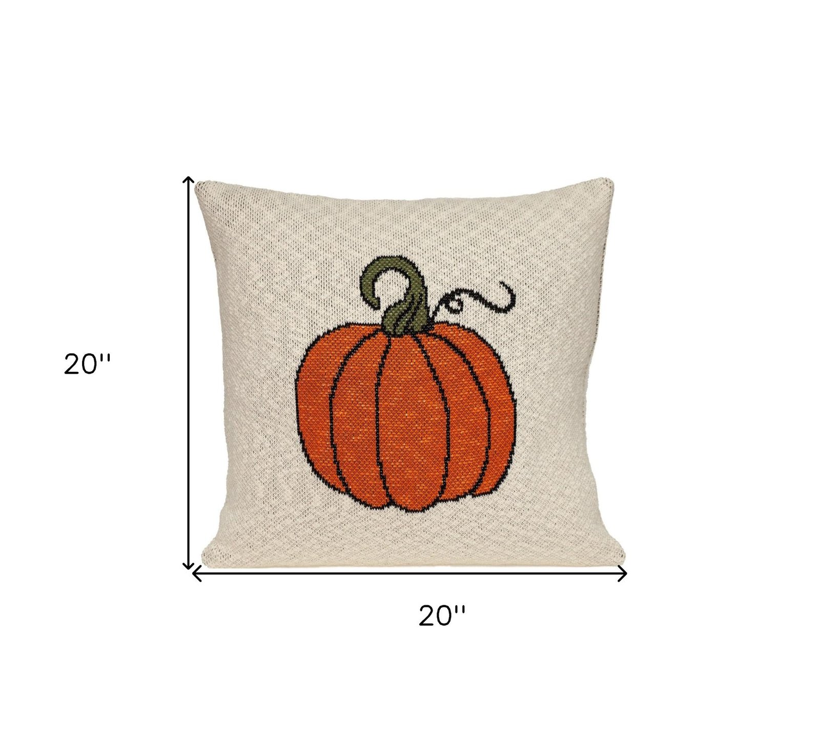 20" Ivory And Orange Pumpkin Cotton Throw Pillow - Image 6