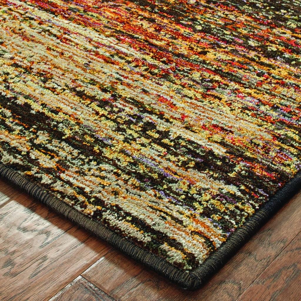 8' X 10' Gold And Slate Abstract Area Rug - Image 5