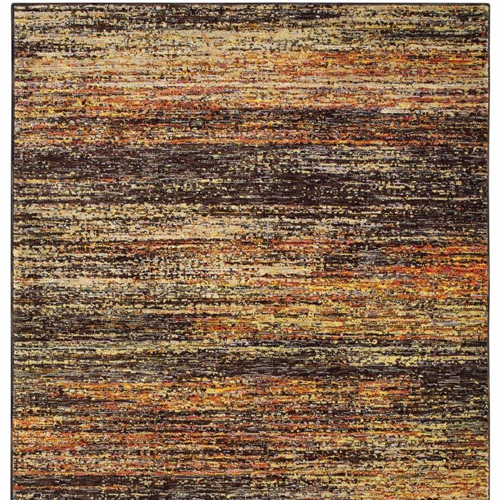 8' X 10' Gold And Slate Abstract Area Rug - Image 4