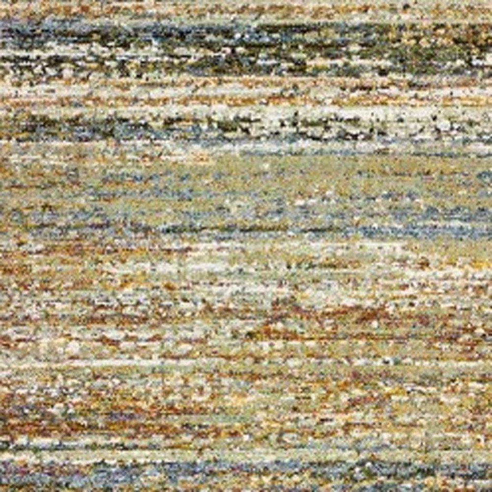 2' X 8' Gold And Green Abstract Runner Rug - Image 3