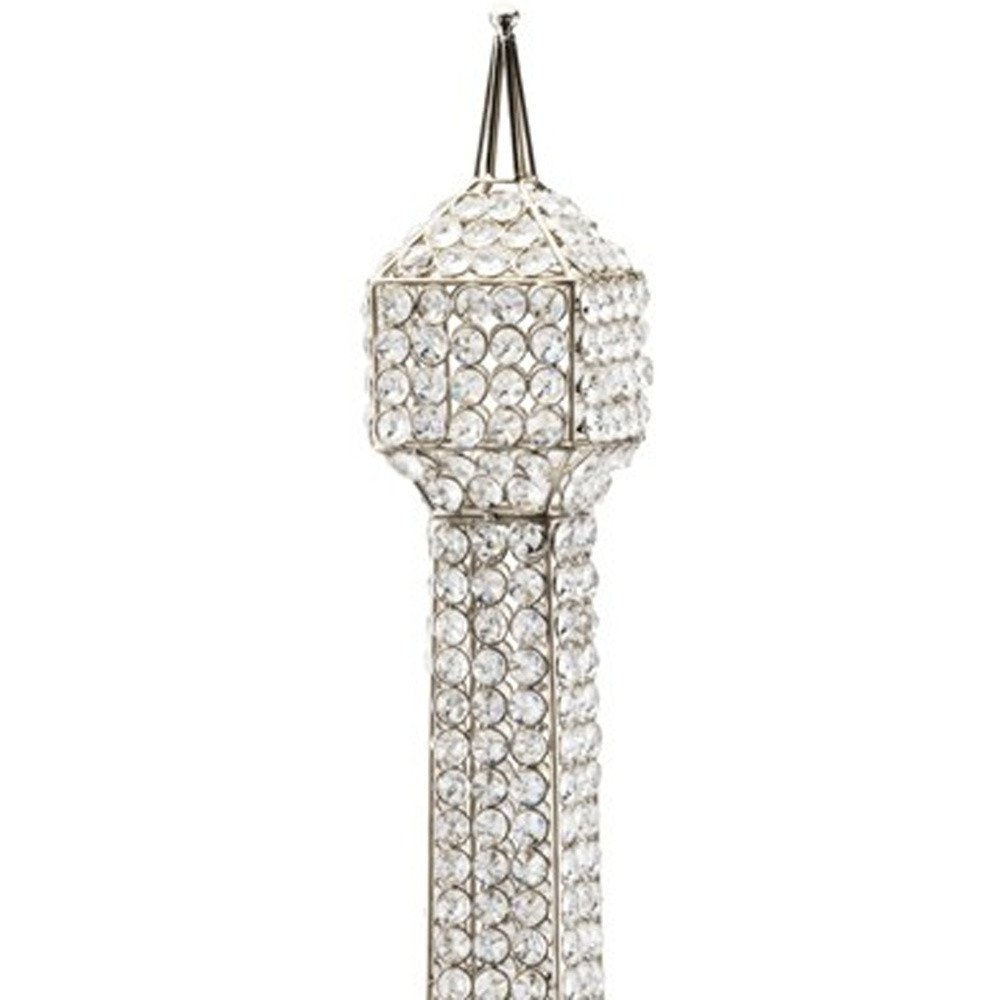 40" Silver Faux Crystal and Silver Tabletop Sculpture - Image 4