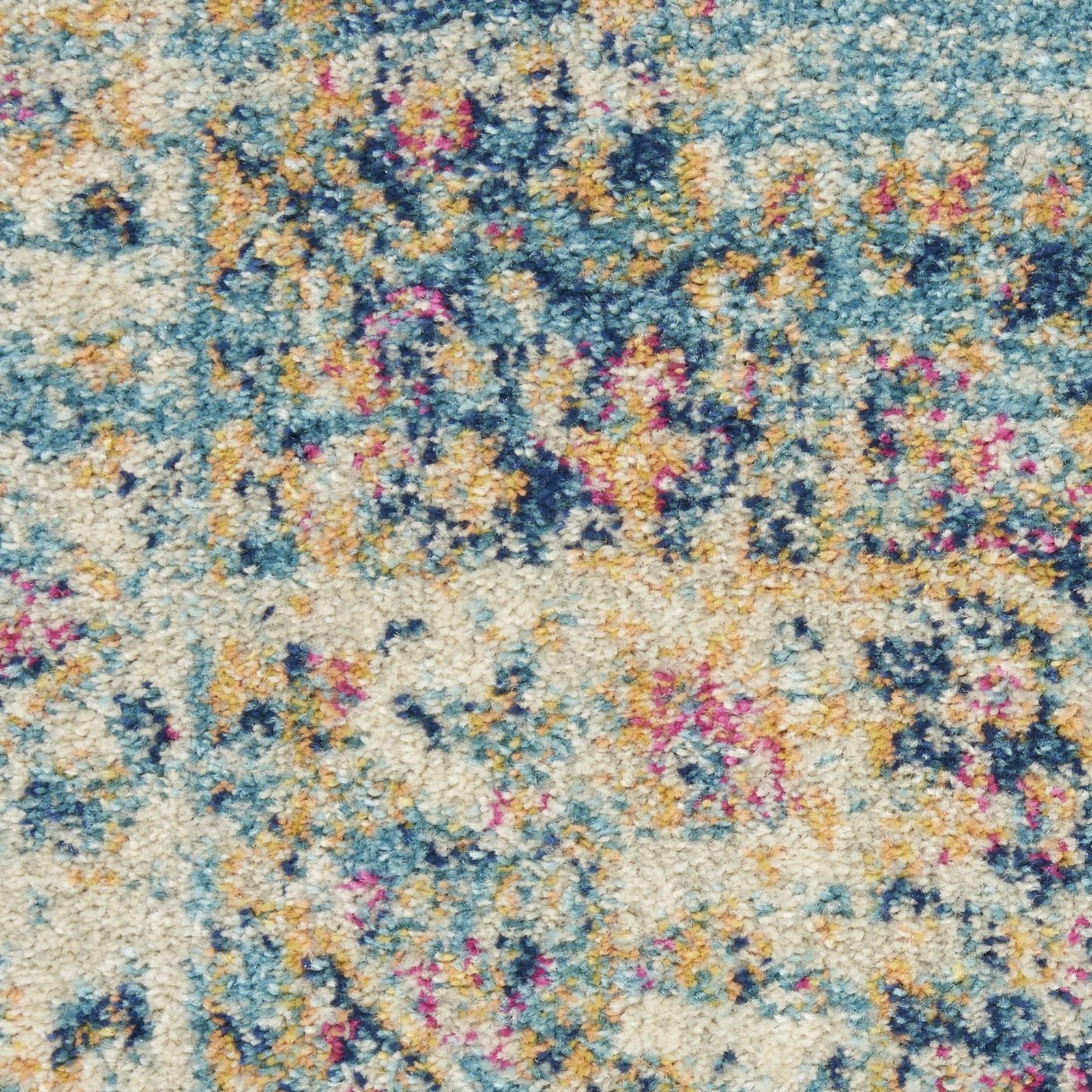 6' Blue And Ivory Southwestern Distressed Runner Rug - Image 9