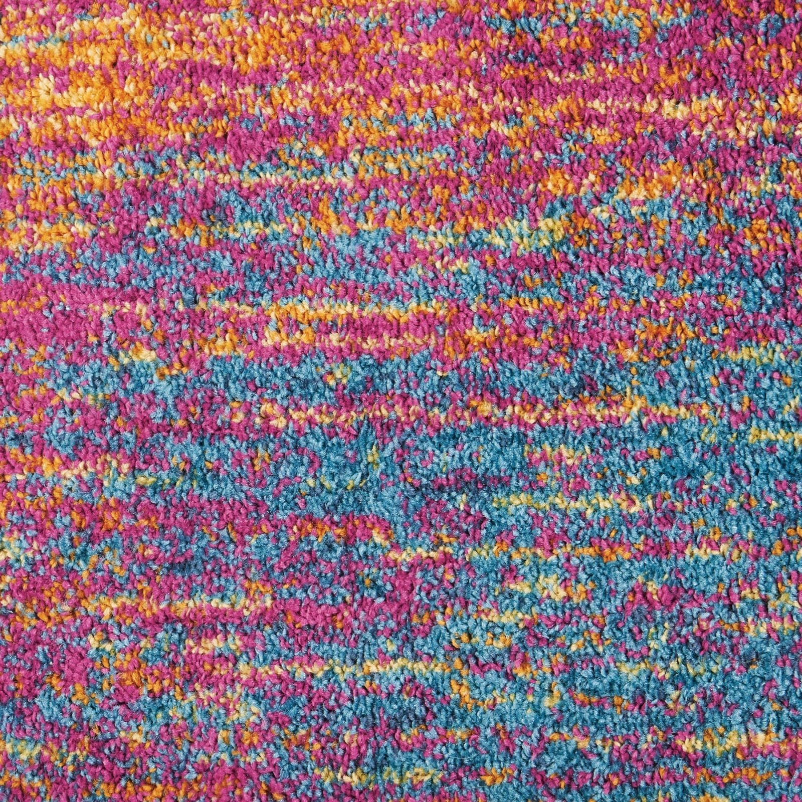 8' Blue And Orange Abstract Runner Rug - Image 2