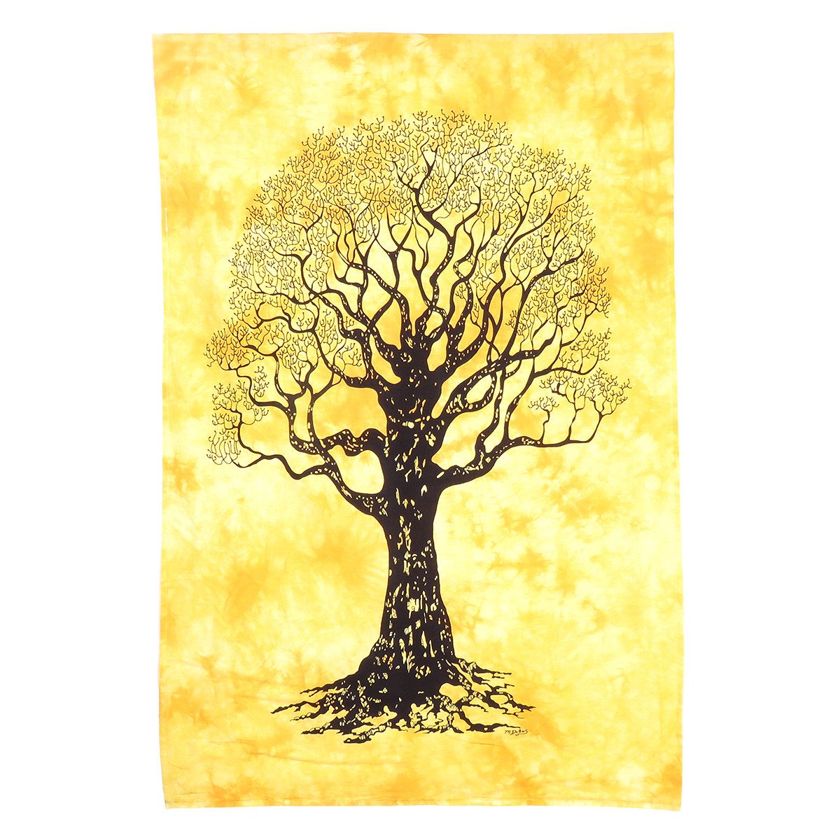 45" X 30" Black Orange And Yellow Trees Cotton Hanging Tapestry - Image 2