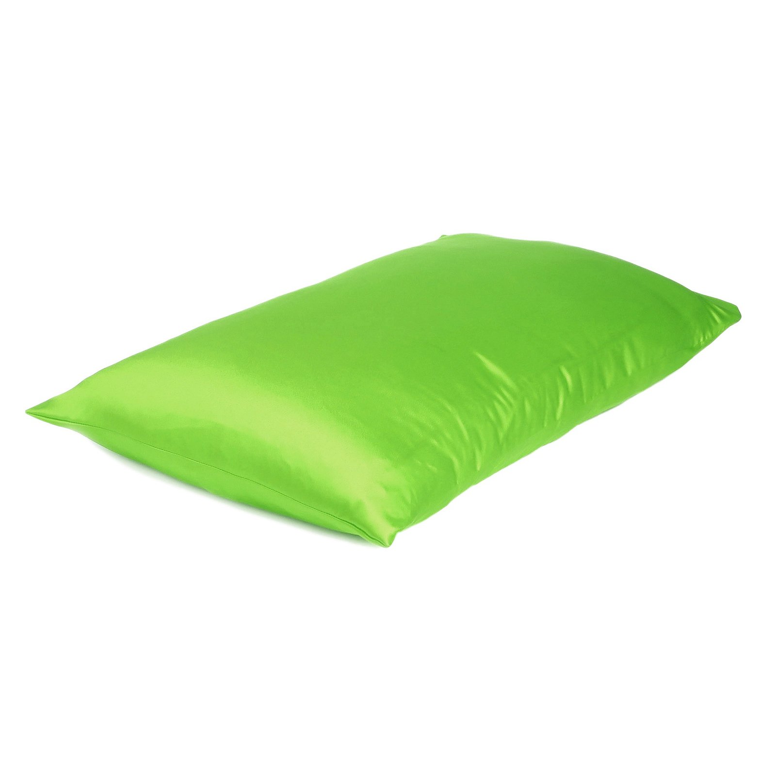 Set of Two Bright Green Dreamy Silky Satin King Pillowcases - Image 2