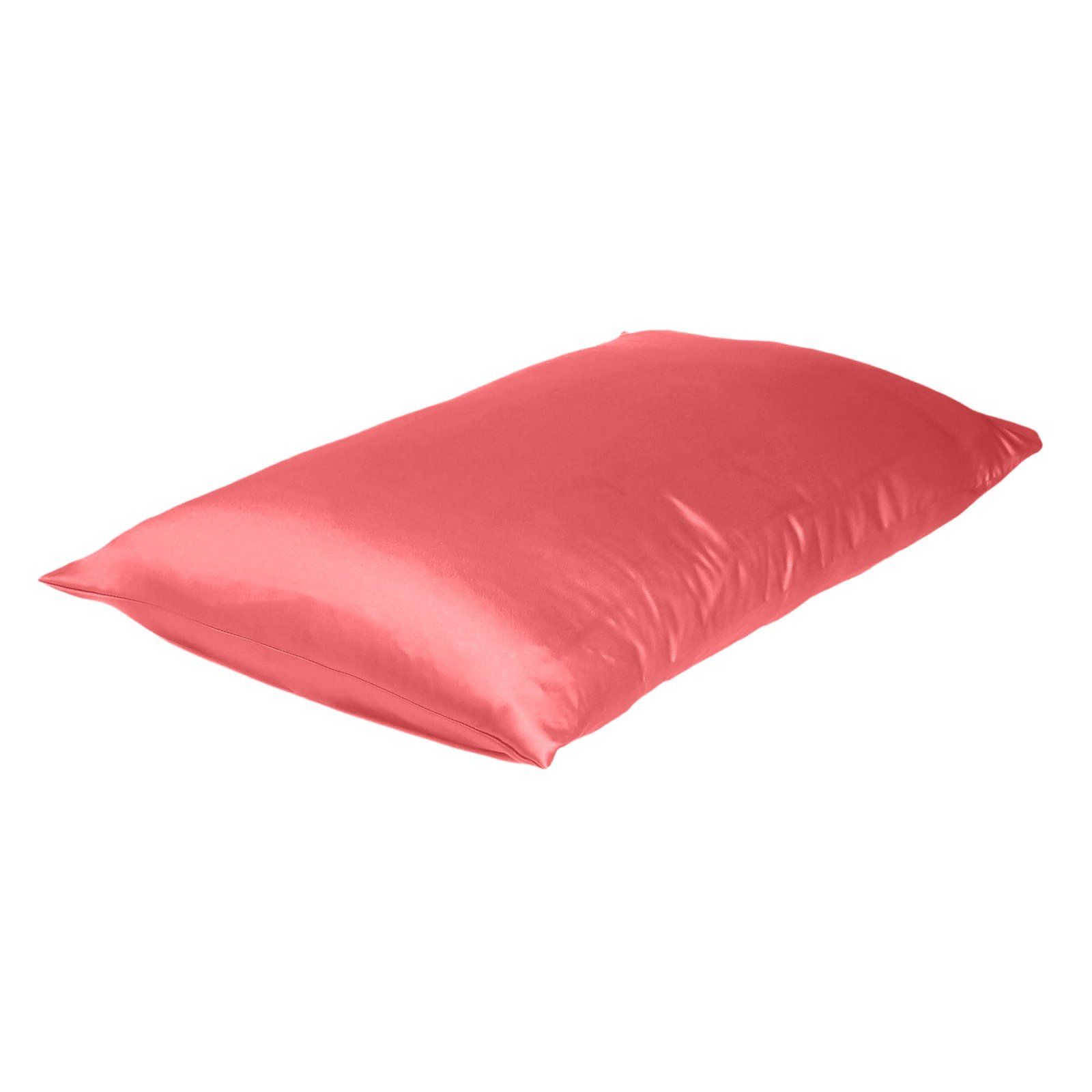 Coral Dreamy Set Of 2 Silky Satin Standard Pillowcases - Image 2