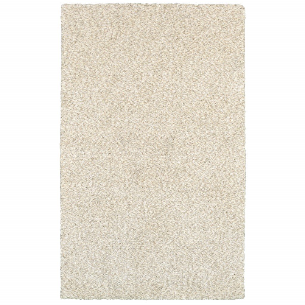 5' X 7' Modern Shag Ivory Indoor Area Rug - Image 2