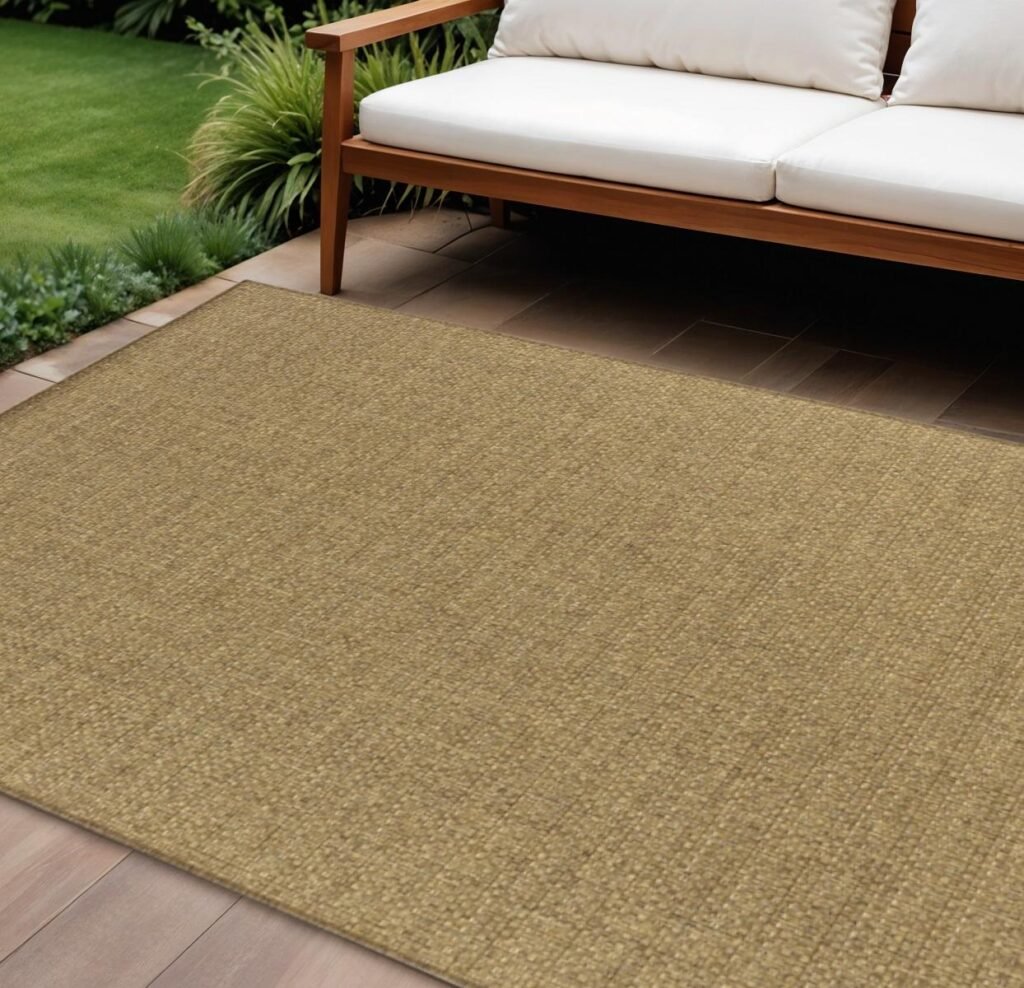 7' X 10' Tan Indoor Outdoor Area Rug