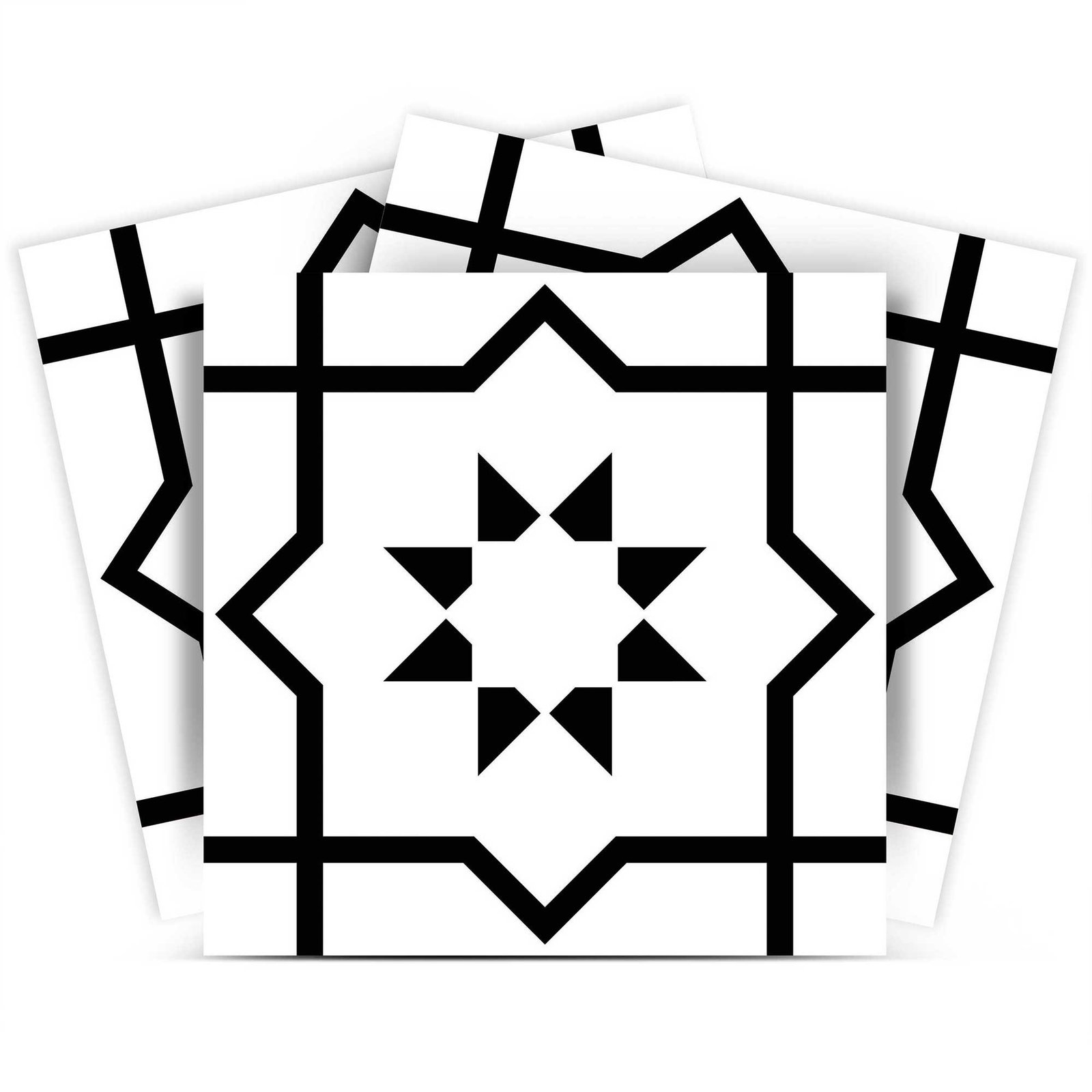 5" X 5" White And Black Sun Peel And Stick Removable Tiles - Image 2