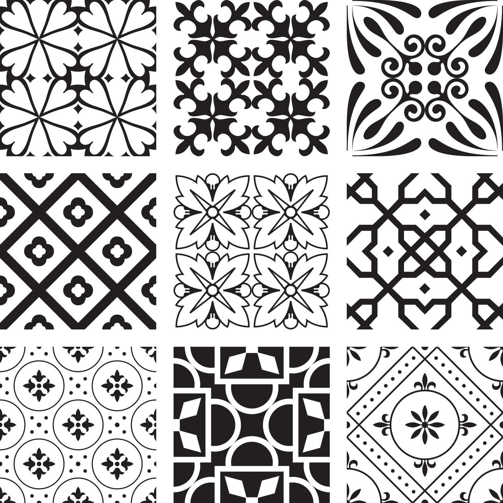 5" X 5" Black And White Mash Peel And Stick Removable Tiles - Image 4