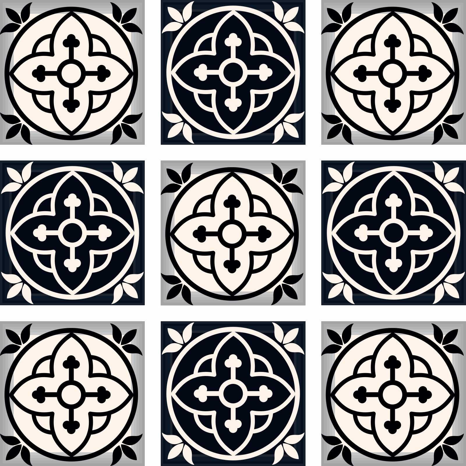 5" X 5" Black And White Rory Peel And Stick Removable Tiles - Image 7