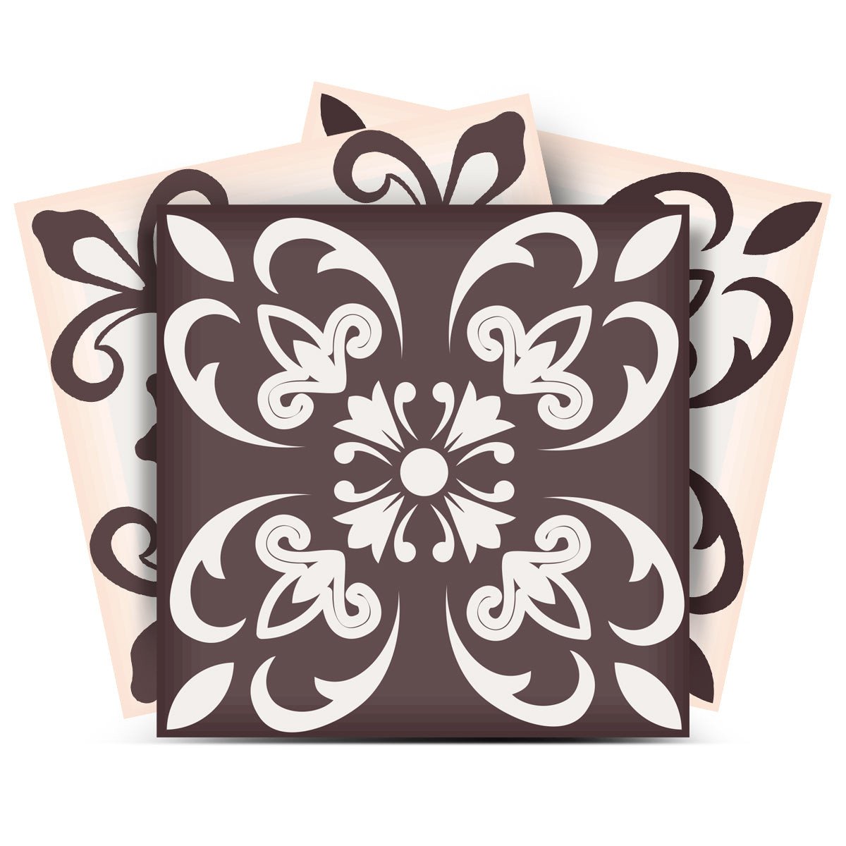 6" X 6" Light Brown And White Mosaic Peel And Stick Removable Tiles - Image 2