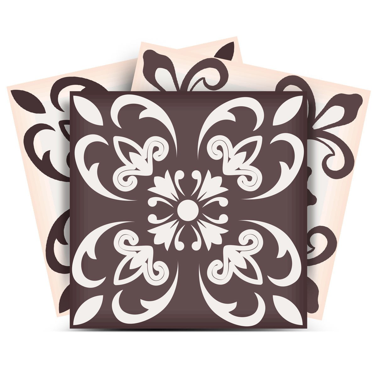 6" X 6" Light Brown And White Mosaic Peel And Stick Removable Tiles - Image 3
