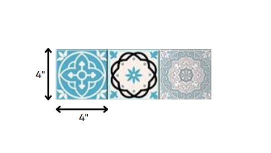 4" X 4" Sky Bluemosaic Peel And Stick Removable Tiles - Image 6
