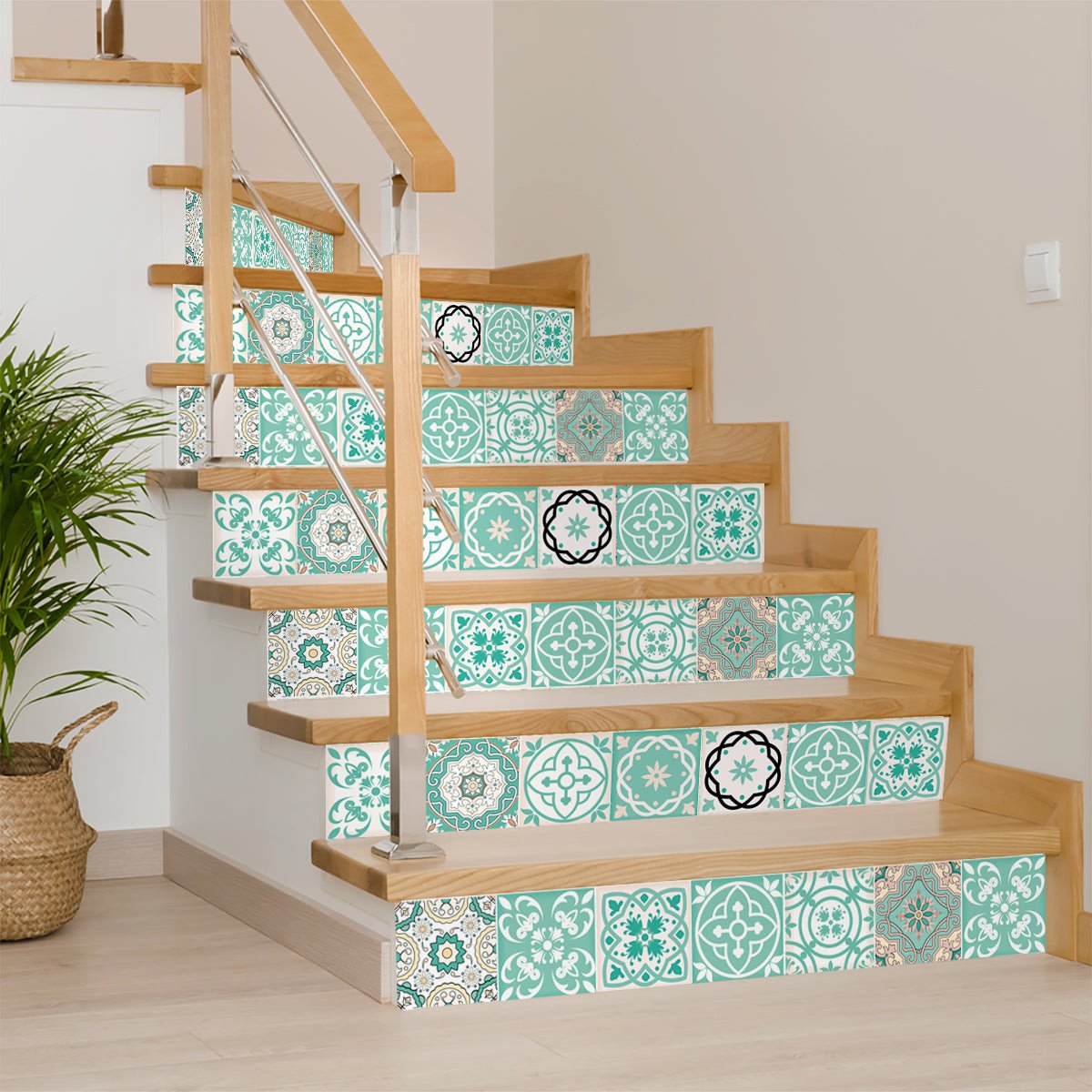4" X 4" Aquamarine Mosaic Peel And Stick Removable Tiles - Image 5