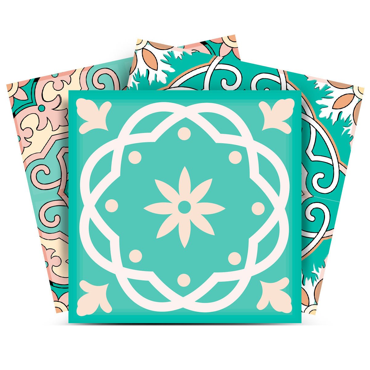 4" X 4" Aquamarine Mosaic Peel And Stick Removable Tiles - Image 4