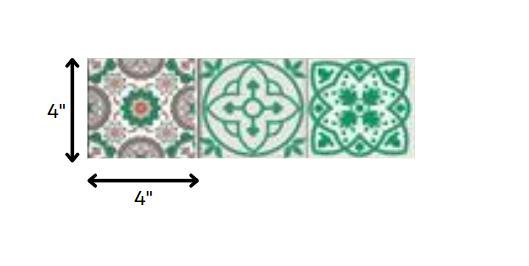 4" X 4" Green And White Mosaic Peel And Stick Removable Tiles - Image 7