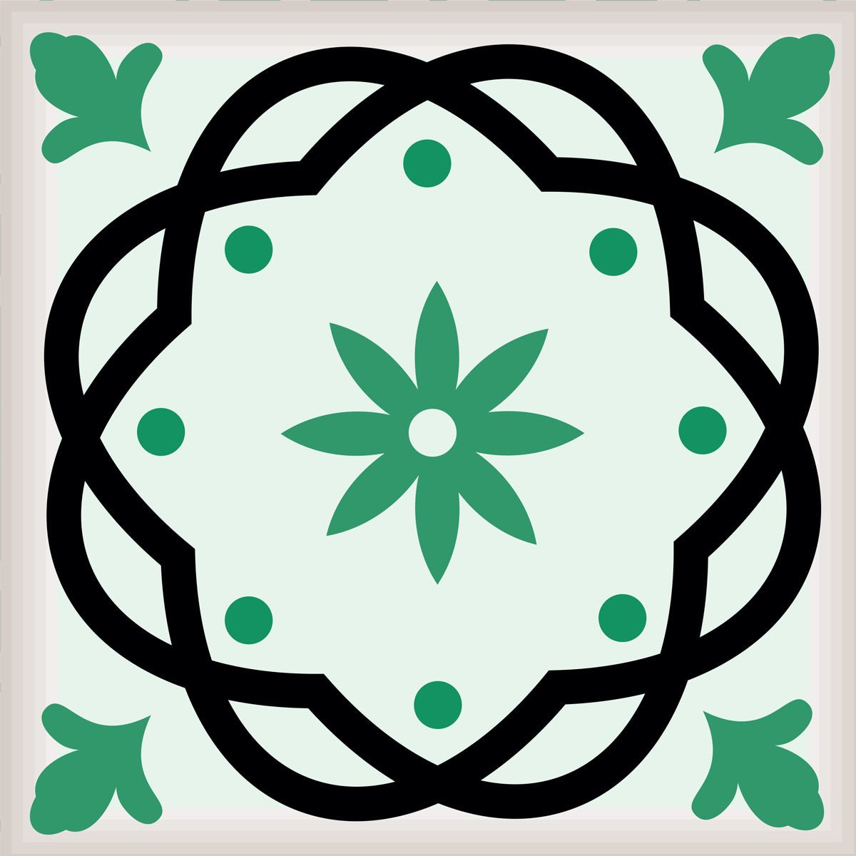4" X 4" Green And White Mosaic Peel And Stick Removable Tiles - Image 4