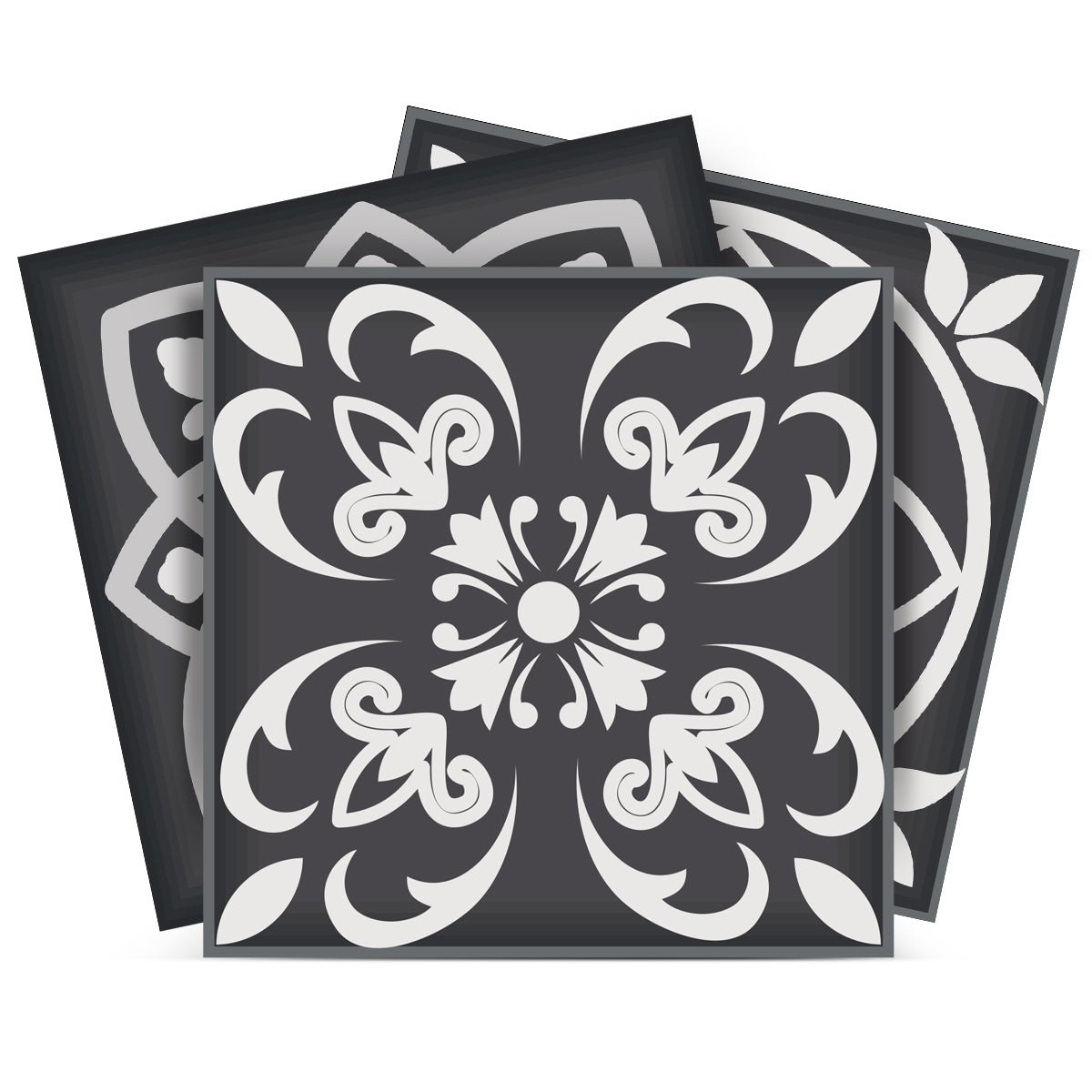 5" X 5" Shades Of Black Mosaic Peel And Stick Removable Tiles - Image 3