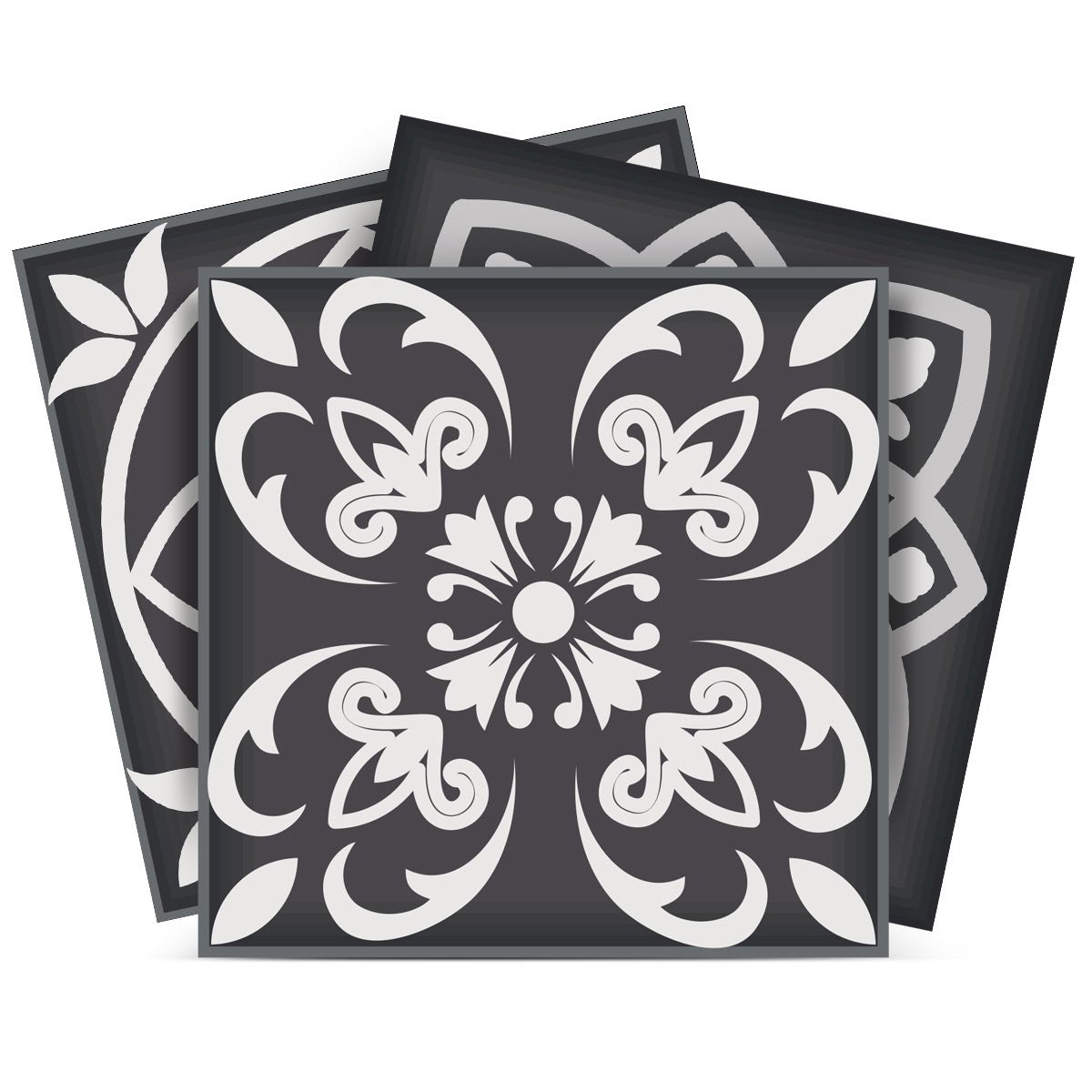 5" X 5" Shades Of Black Mosaic Peel And Stick Removable Tiles - Image 4