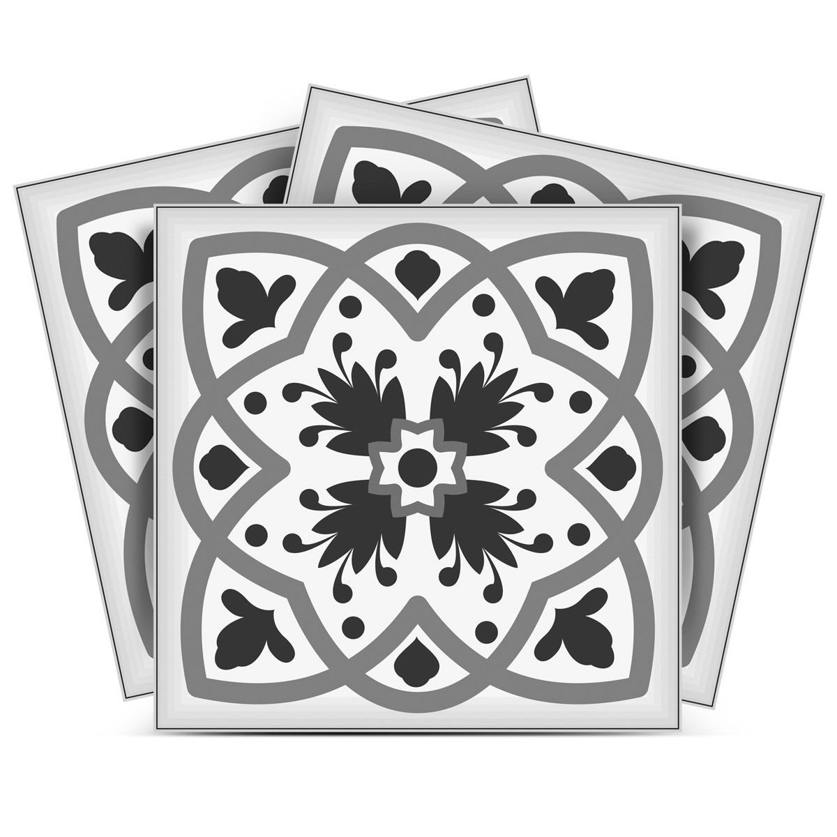 7" x 7" Charcoal Vinyl Peel And Stick Removable Tiles - Image 3