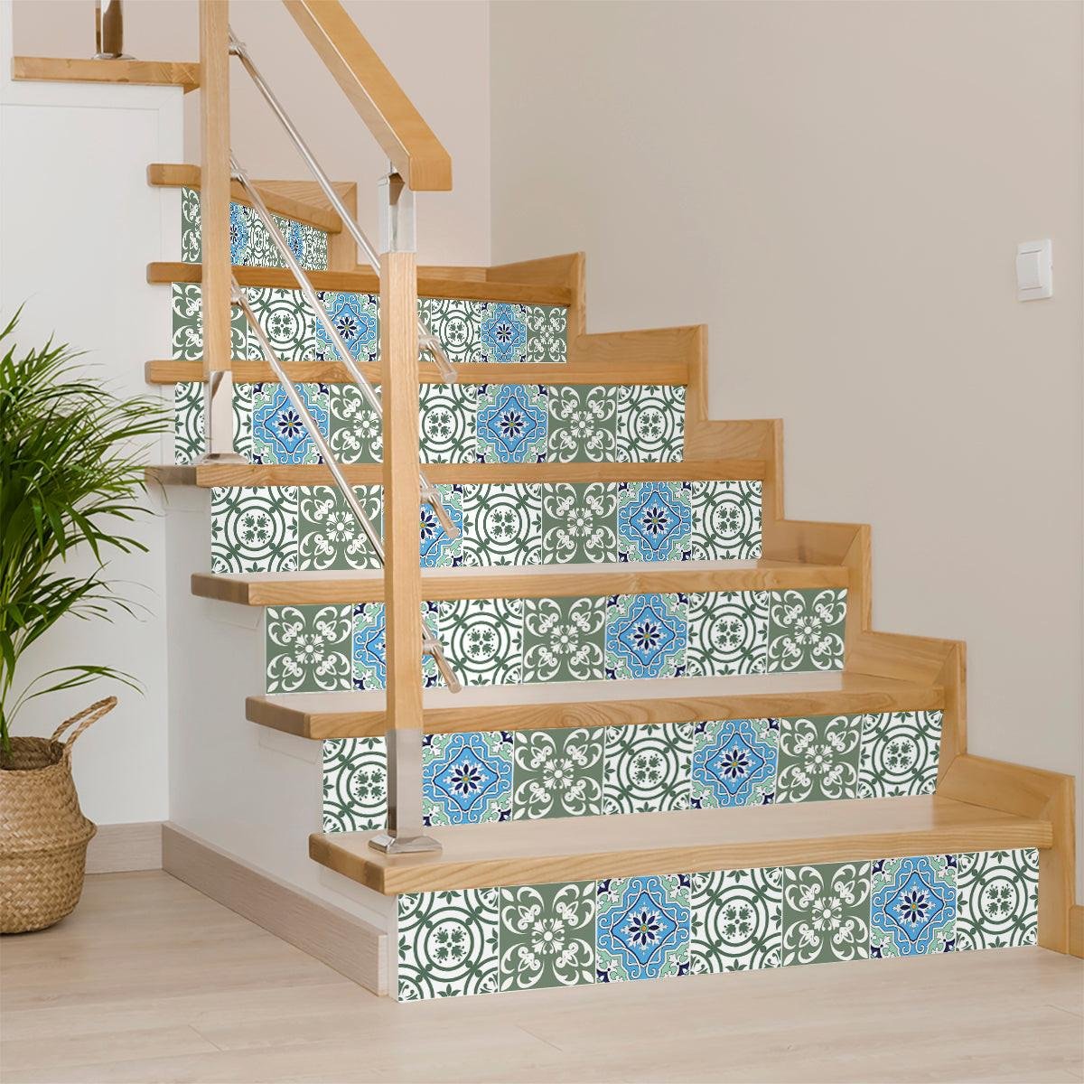 7" x 7" Sage Peel And Stick Removable Tiles