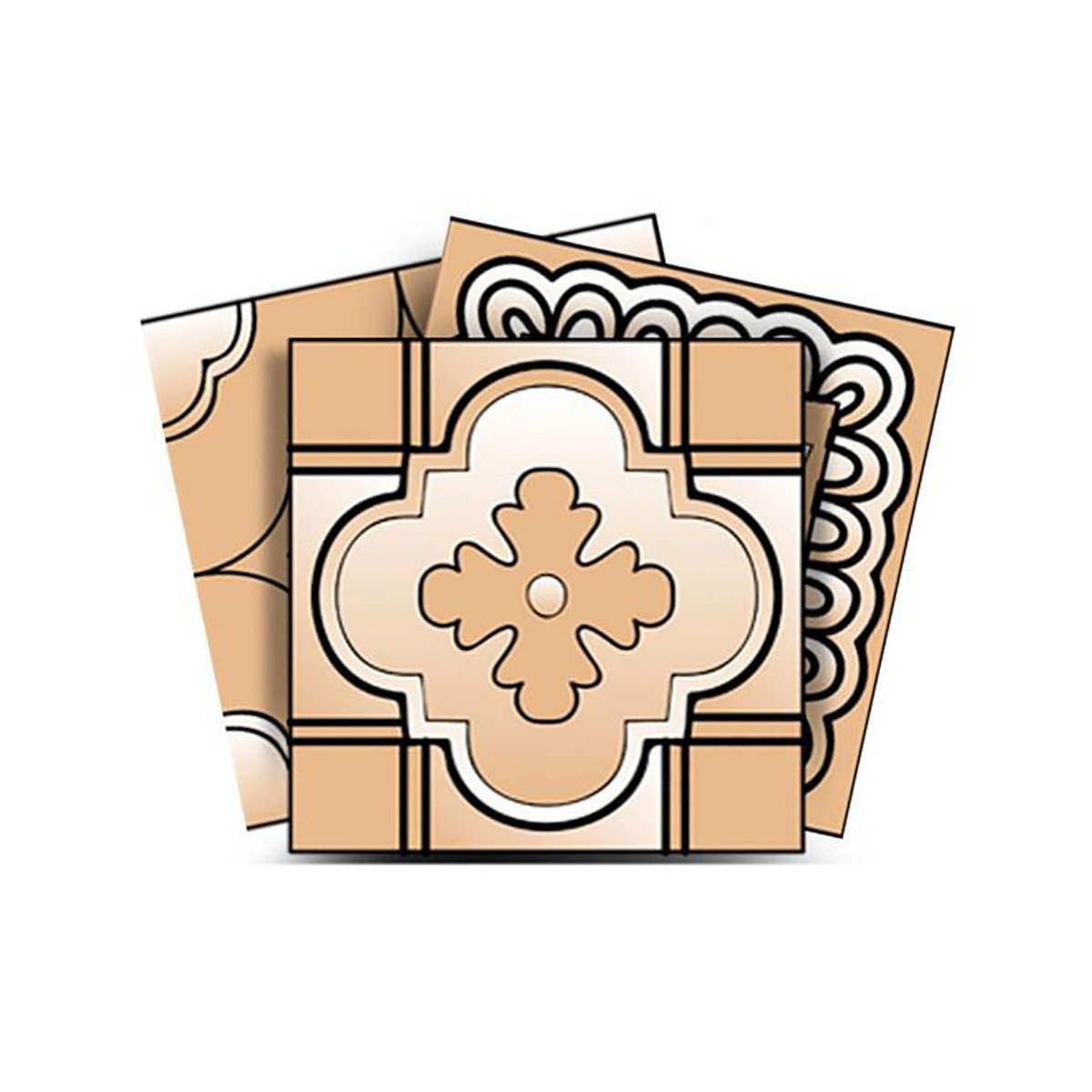 5" X 5" Shades Of Taupe Mosaic Peel And Stick Removable Tiles - Image 2