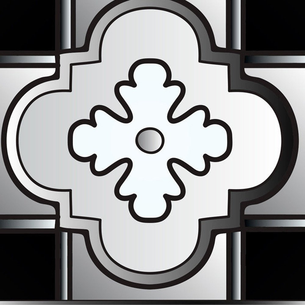 7" x 7" Black Gray And White Vinyl Peel And Stick Removable Tiles - Image 4
