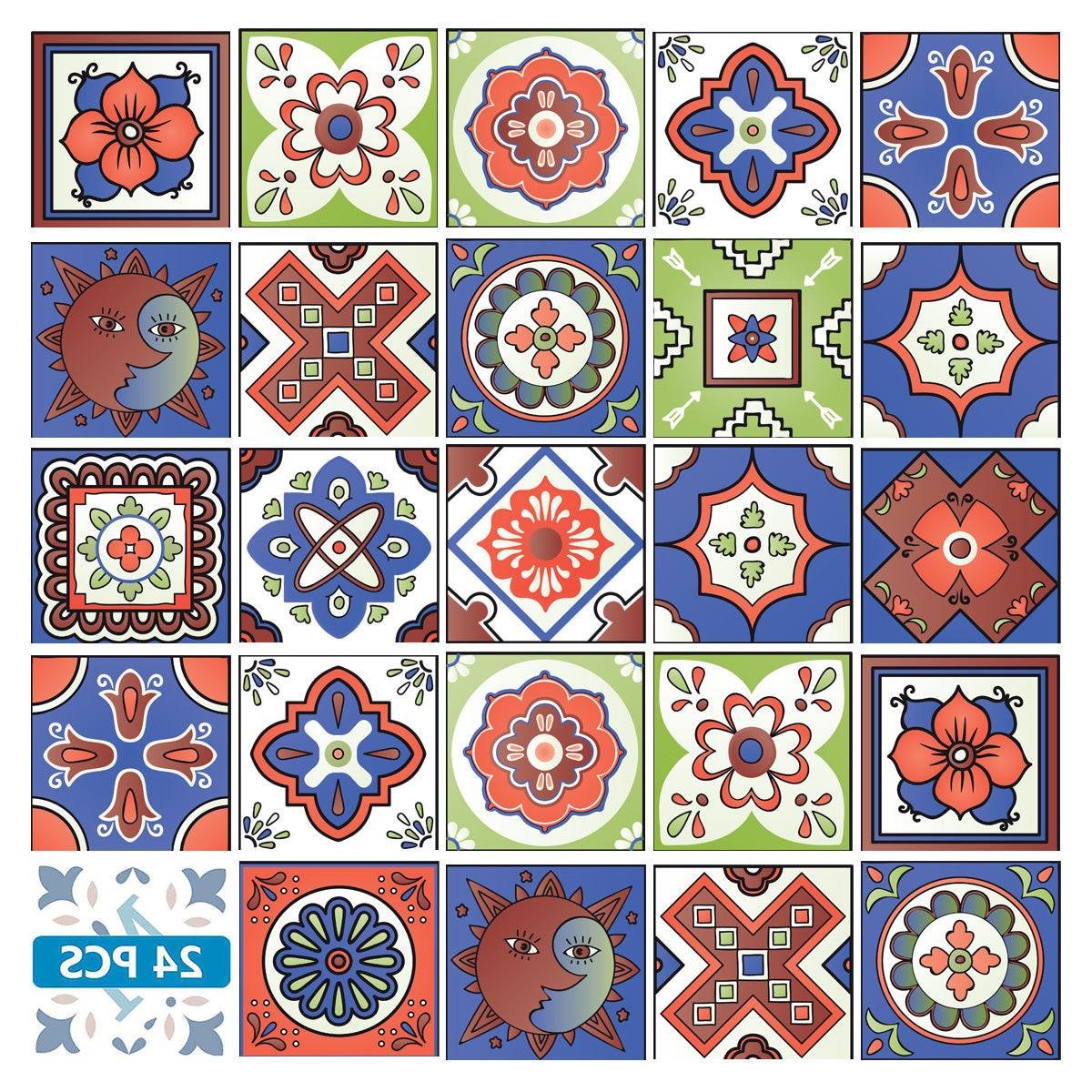 4" X 4" Mediterra Terra Cotta Mosaic Peel And Stick Removable Tiles - Image 5