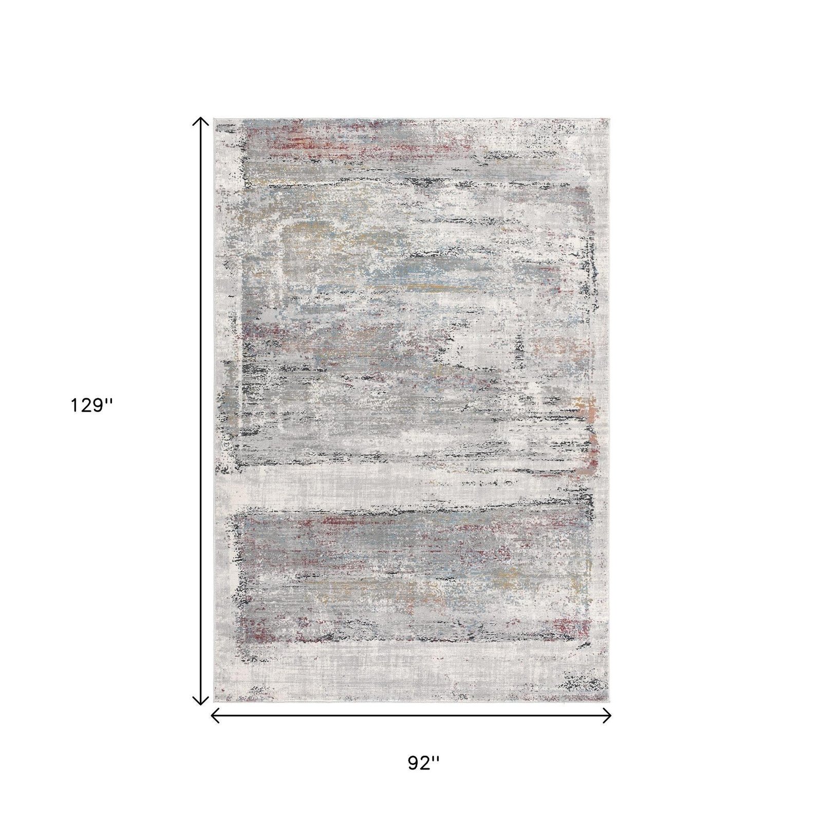 8' X 11' Gray Abstract Irregular Blocks Area Rug - Image 9