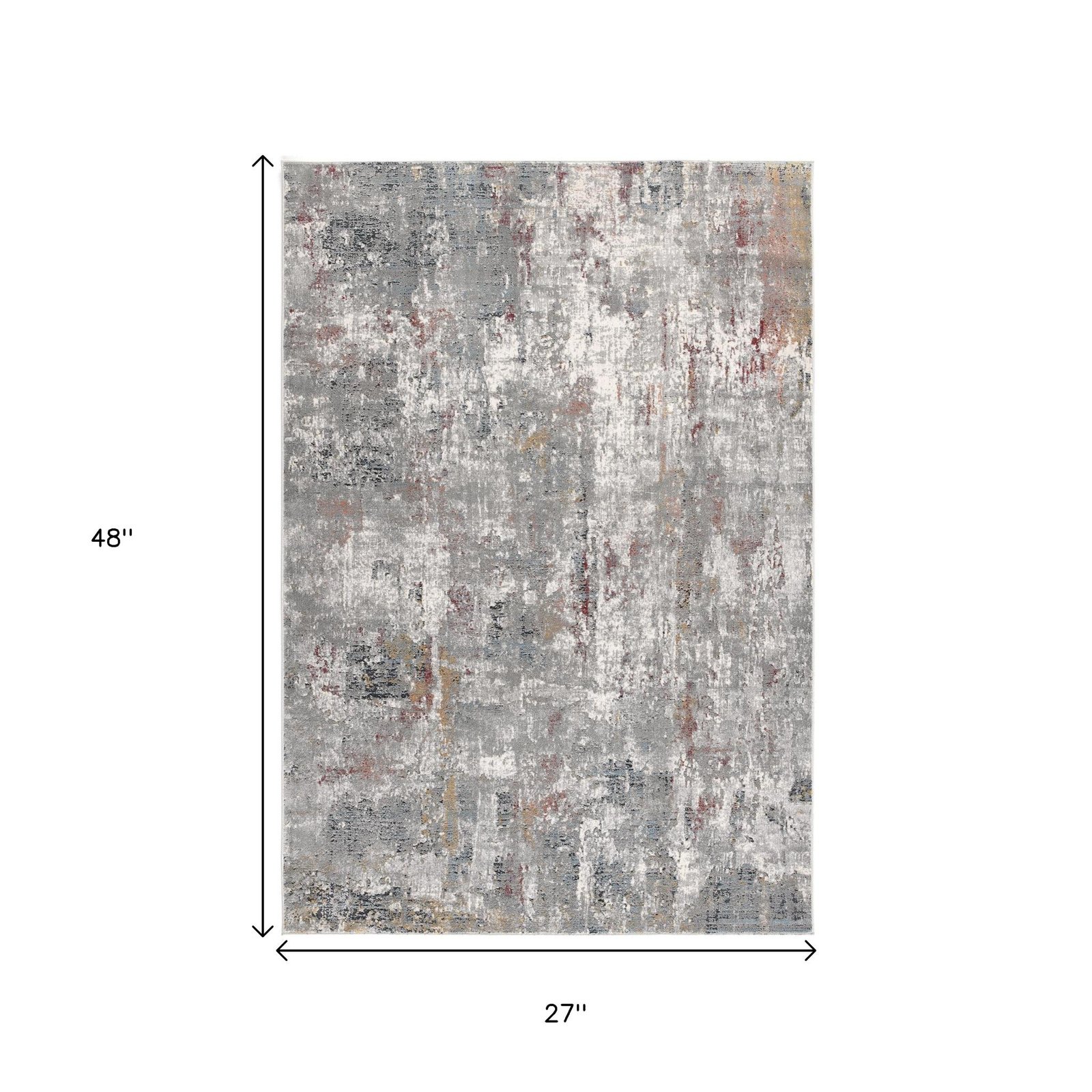 2' X 4' Gray And Ivory Abstract Area Rug - Image 6