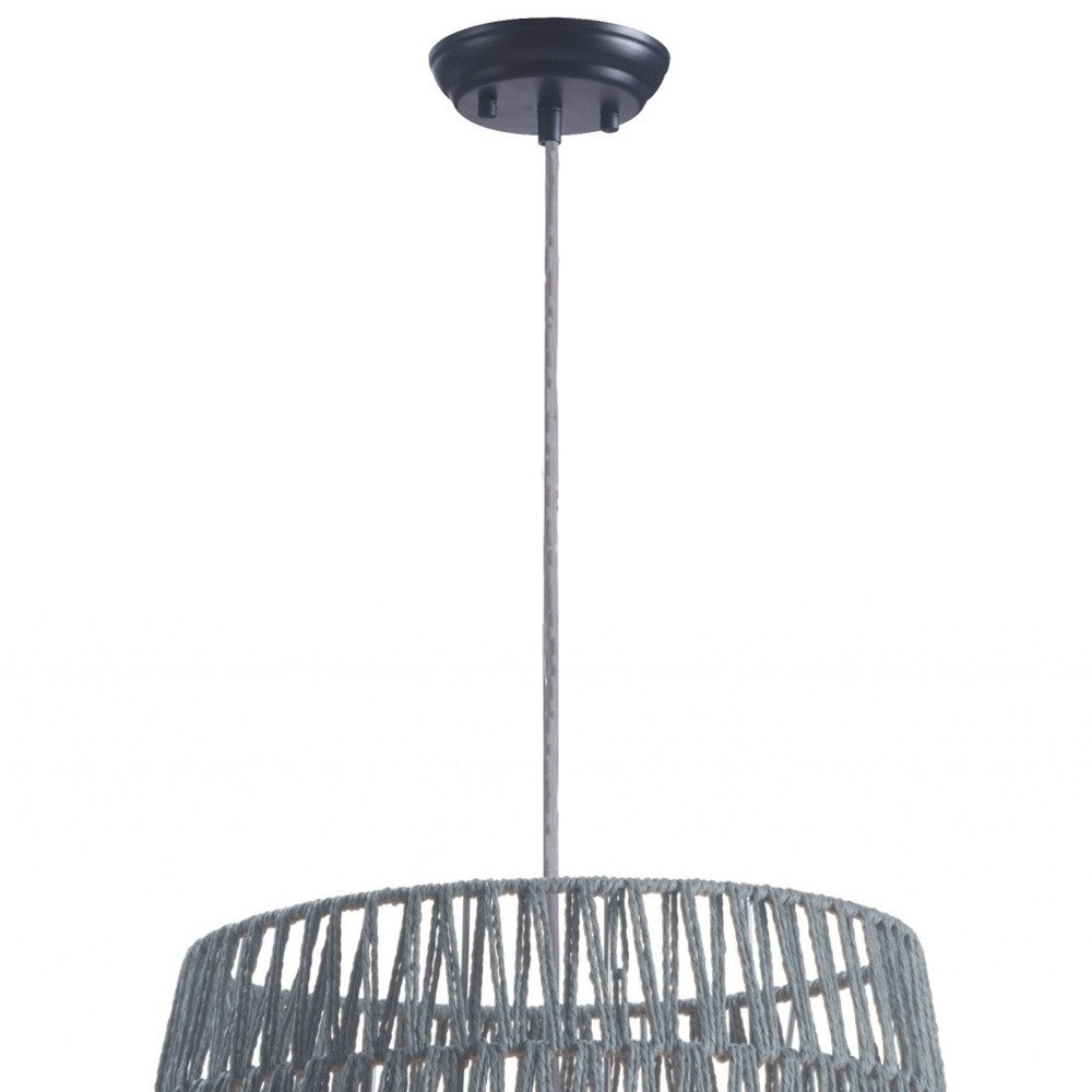 Gray Woven Sky Zig Zag Ceiling Lamp - Image 7