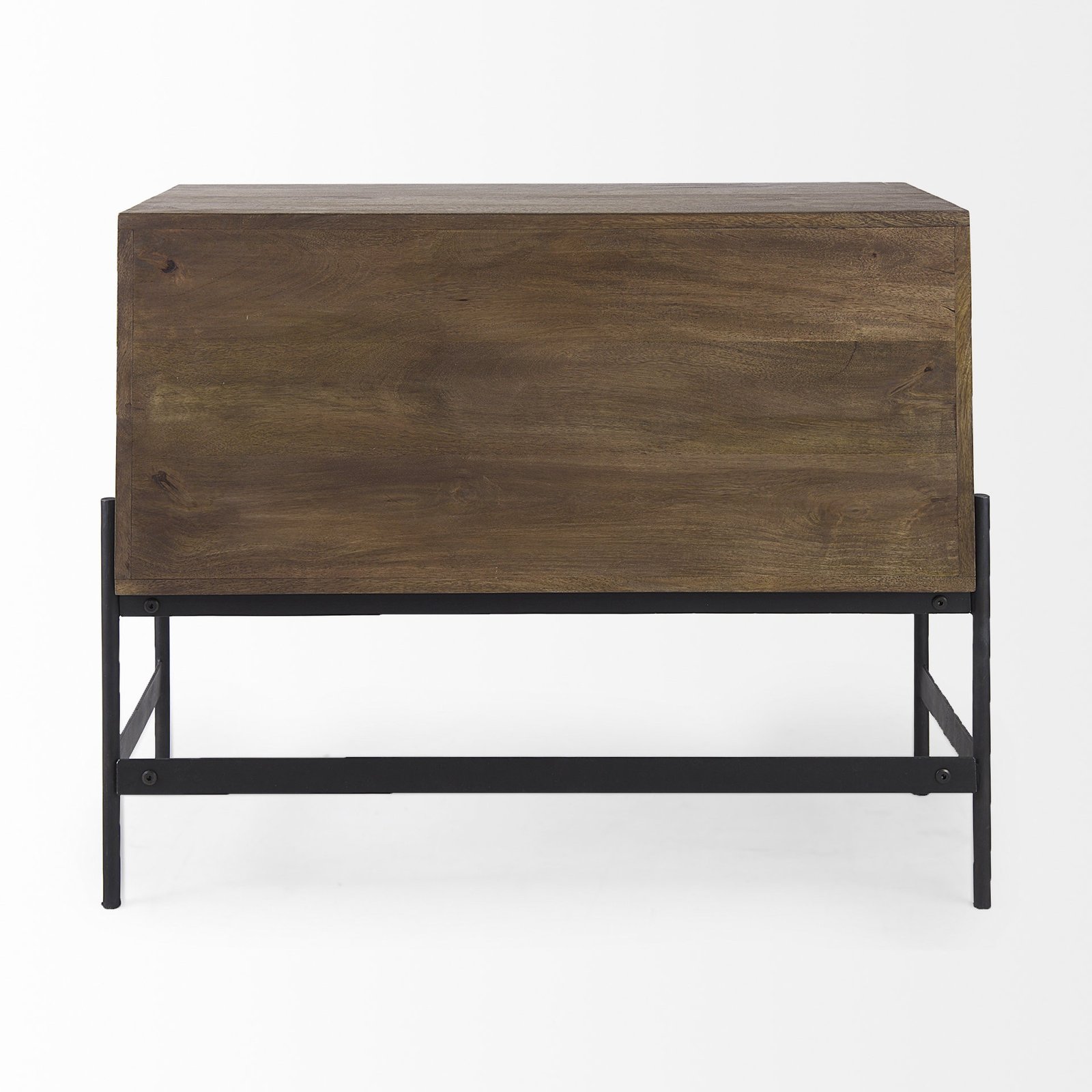 Dark Brown Two Door Cabinet With Metal Legs - Image 6