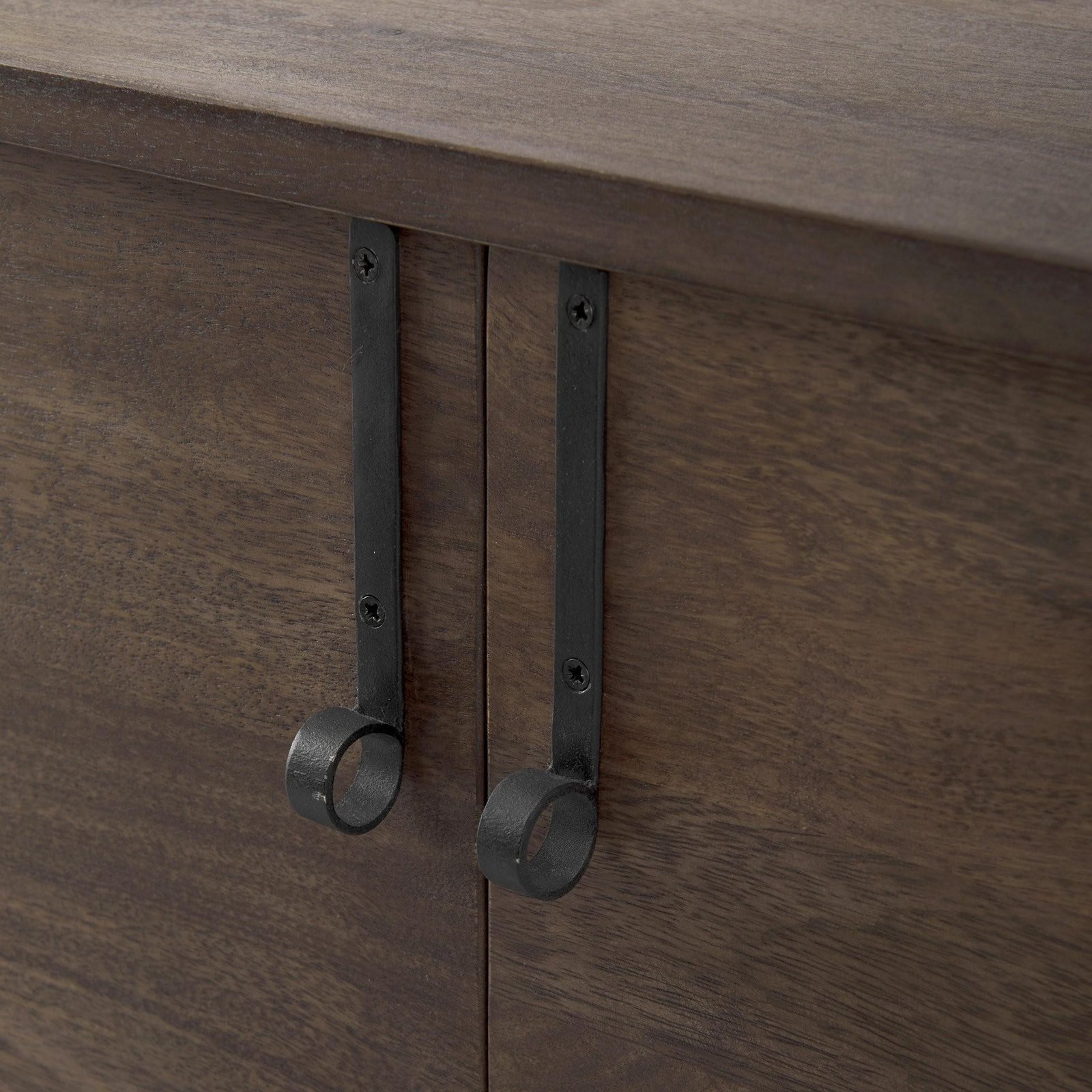 Dark Brown Two Door Cabinet With Metal Legs - Image 7