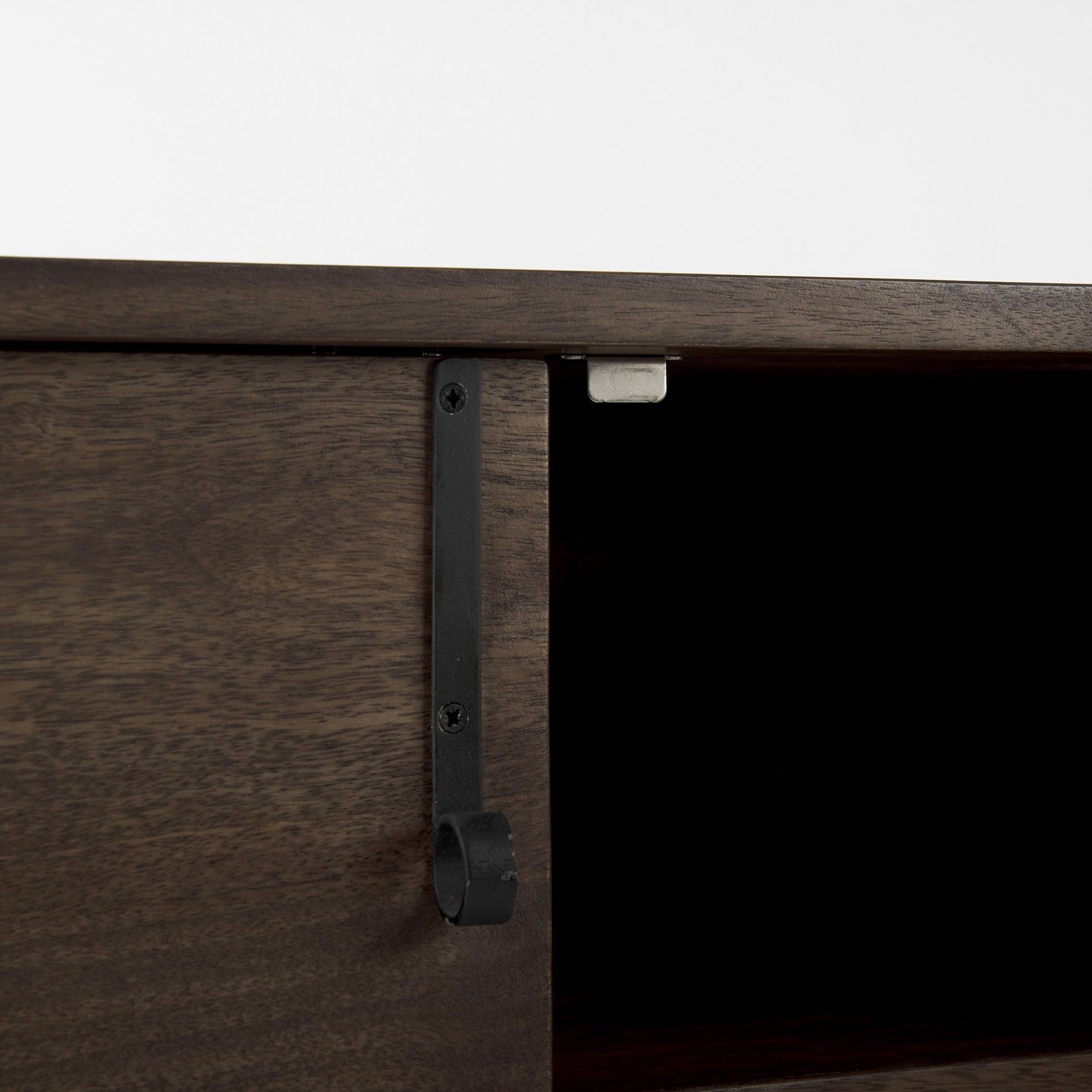 Dark Brown Two Door Cabinet With Metal Legs - Image 8